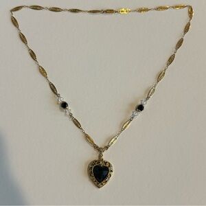 Vintage 1928 Jewelry Gold Heart Pendant Necklace